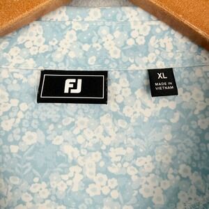FootJoy FJ Golf Polo Shirt Mens XL Blue Floral Short Sleeve Keene Trace Golf